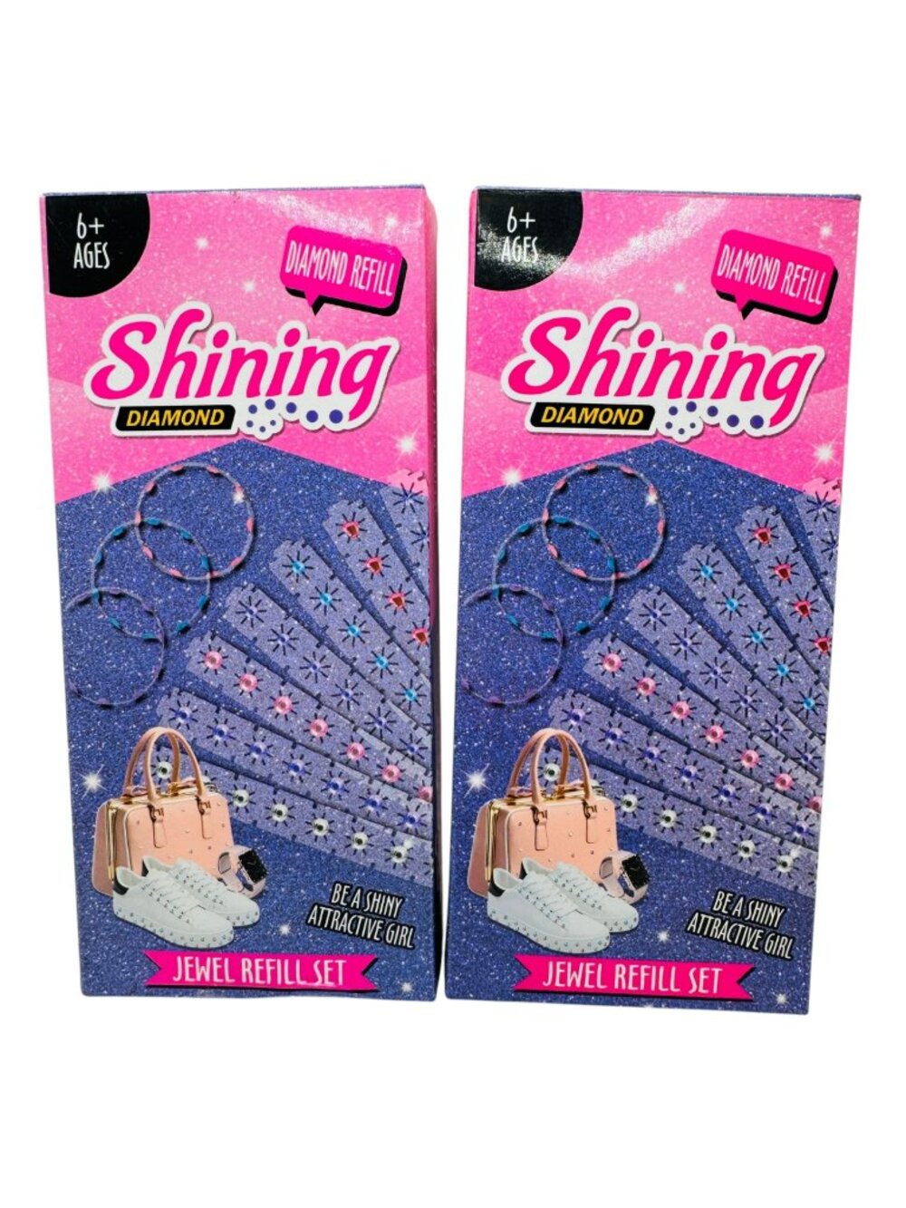 2 pack Shining Diamond Jewel Refill Set For Girls Ages 6+ Creative Accessories